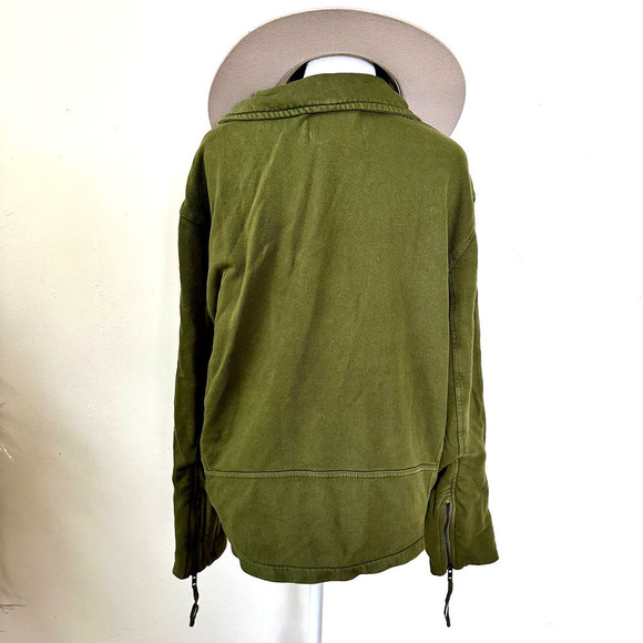 Free People Rebel Rebel Knit Moto Jacket Green SIze small - Picture 7 of 15